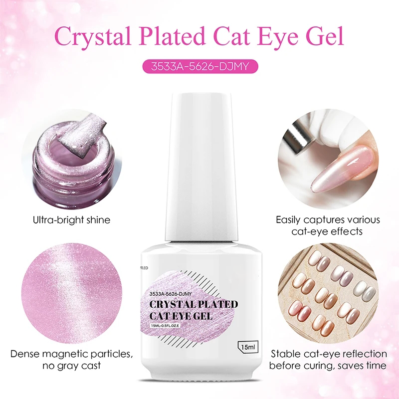 Crystal-Plated Cat Eye Gel Polish